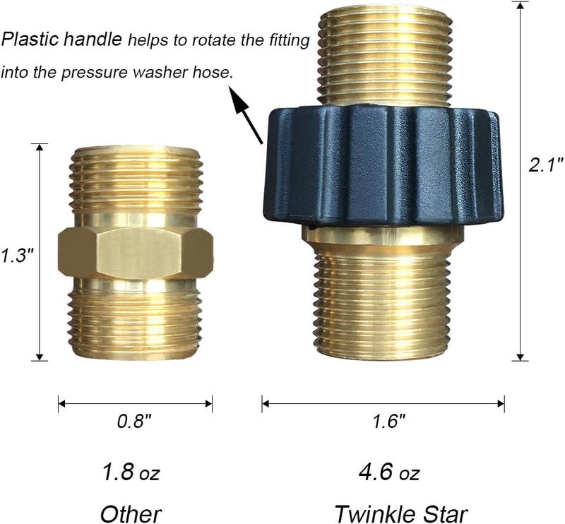 Twinkle Star موصل خرطوم غسالة الضغط السريع، تركيب خيوط ذكر مقياس M22، TWIS375 - Image 2